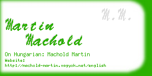 martin machold business card